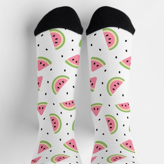 Rosa Wassermelonen, Wassermelonen, Sommermuster Socken (Oben)