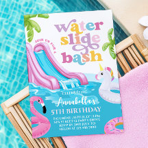 Rosa Wasserrutsche Pool Party Geburtstagsfeier Ein