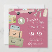 Rosa Wasserstraßenfahrt Brautparty Einladung (Vorderseite)