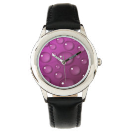 Rosa Wassertropfen Hintergrund Armbanduhr