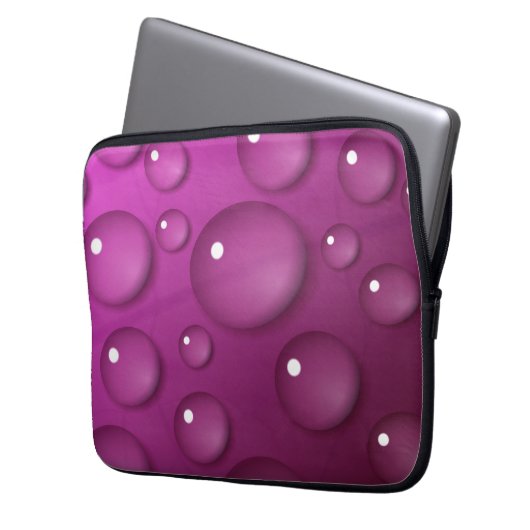 Rosa Wassertropfen Hintergrund Laptopschutzhülle (Vorderseite Links)