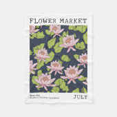 Rosa Water Lily Lotus Juli Geburtsmarkt Blume Fleecedecke (Vorderseite)