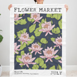 Rosa Water Lily Lotus Juli Geburtsmarkt Blume Fleecedecke