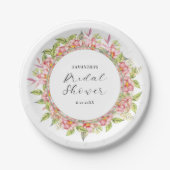 Rosa Watercolor-BlumenBrautparty Pappteller (Vorderseite)