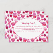 Rosa Watercolor Blumenmuster Hochzeitsdetails Begleitkarte (Vorne/Hinten)