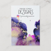 Rosa Watercolor Gold Earring Display Card Visitenkarte (Vorderseite)