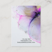 Rosa Watercolor Gold Earring Display Card Visitenkarte (Rückseite)