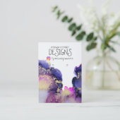 Rosa Watercolor Gold Earring Display Card Visitenkarte (Stehend Vorderseite)