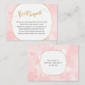 Rosa Watercolor Goldene Rezeptur Begleitkarte (Vorne/Hinten)