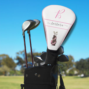 Rosa Watercolor Golf Clubs Monogram Name Headcover
