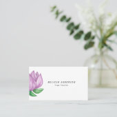 Rosa Watercolor Lotus Business Card Visitenkarte (Stehend Vorderseite)