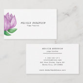 Rosa Watercolor Lotus Business Card Visitenkarte (Vorne/Hinten)