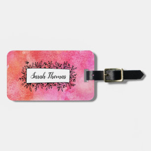 Rosa Watercolor personalisierter Gepäck-mit Gepäckanhänger