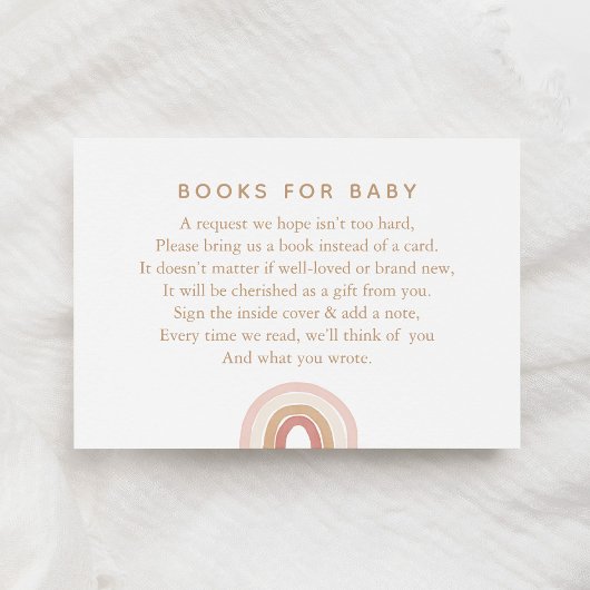 Rosa Watercolor Regenbogen Buchanfrage Begleitkarte