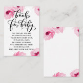 Rosa Watercolor-Rosen-Baby-Duschen-Buch-Antrag Begleitkarte (Vorne/Hinten)