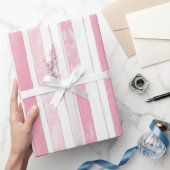 Rosa Watercolor-Streifen Geschenkpapier