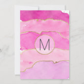 Rosa Watercolor-und GoldJunggeselinnen-Abschied Einladung (Rückseite)