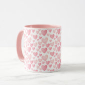 Rosa Watercolor-Valentinsherzen-Muster Tasse (Vorderseite Links)