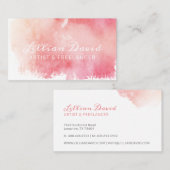 Rosa Watercolor Wash Artistic Visitenkarte (Vorne/Hinten)