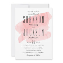 Rosa Watercolor Wash Hochzeit Einladung