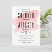 Rosa Watercolor Wash Hochzeit Einladung (Stehend Vorderseite)