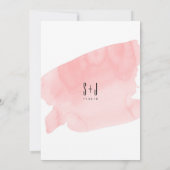 Rosa Watercolor Wash Hochzeit Einladung (Rückseite)