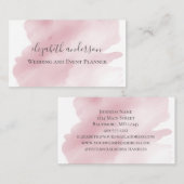Rosa Watercolor Wash Splash Hintergrund Moderne Visitenkarte (Vorne/Hinten)