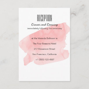 Rosa Watercolor Wash Wedding Card Begleitkarte