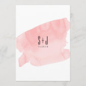 Rosa Watercolor Wash Wedding Menu Menükarte (Rückseite)