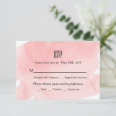 Rosa Watercolor Wash Wedding RSVP Card (Stehend Vorderseite)