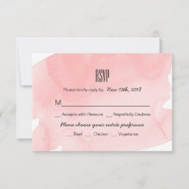 Rosa Watercolor Wash Wedding RSVP Card Karte