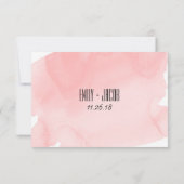 Rosa Watercolor Wash Wedding RSVP Card Karte (Rückseite)