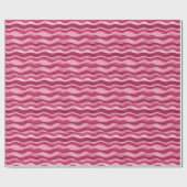 Rosa Watercolor Wavy Lines Geschenkpapier (Flach)