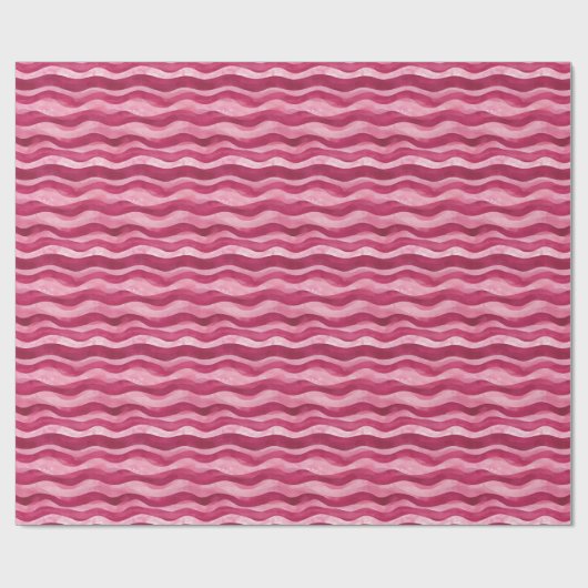 Rosa Watercolor Wavy Lines Geschenkpapier (Flach)