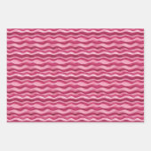 Rosa Watercolor Wavy Lines Geschenkpapier Set (Vorderseite)