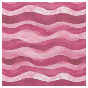 Rosa Watercolor Wavy Lines Stoff