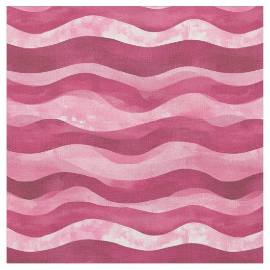 Rosa Watercolor Wavy Lines Stoff (Nahaufnahme)