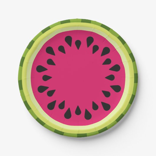 Rosa Watermelon Slice Paper Teller (Vorderseite)