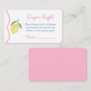 Rosa Wave Border Citrus Diaper Raffle Baby Dusche Begleitkarte