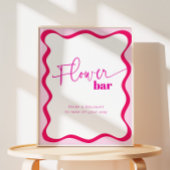 Rosa Wavy Border Blume Bar macht einen Bouquet-Fav Sockelschild