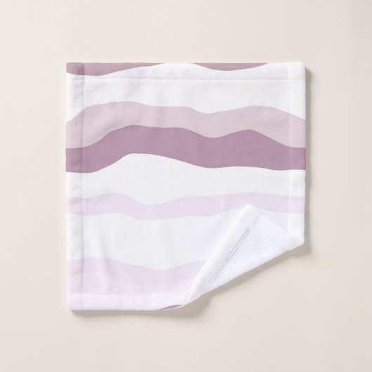 Rosa Wavy Streifen Badhandtuch Set (Waschlappen)