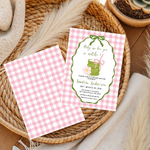 Rosa We Love You So Matcha Baby Shower Einladung