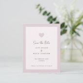 Rosa Wedding Heart Design Save the Date Karte (Stehend Vorderseite)
