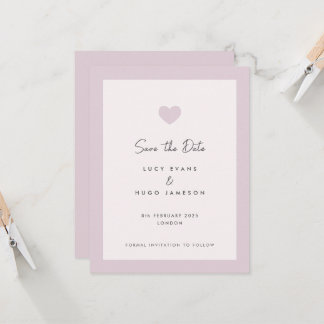 Rosa Wedding Heart Design Save the Date Karte