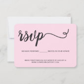Rosa Wedding Website Sitzplätze für Sie reserviert RSVP Karte (Vorderseite)