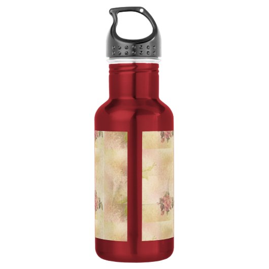 Rosa weibliche Damen der Rose Edelstahlflasche (Rückseite)