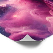Rosa, weiblicher Nebel im Weltraum Poster (Ecke)