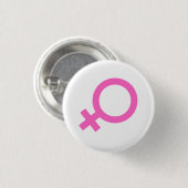 Rosa weibliches Geschlechtssymbol-Button  Button (Vorne & Hinten)