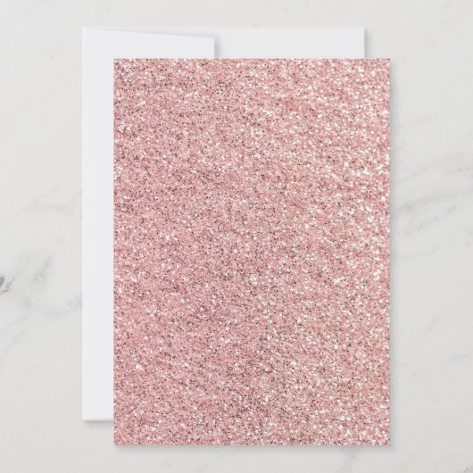 Rosa weiche Prinzessin Glitzer funkeln Babydusche Einladung (Rückseite)