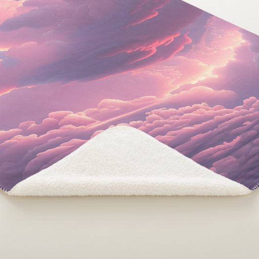 Rosa weiche Wolken Sherpadecke (3/4)